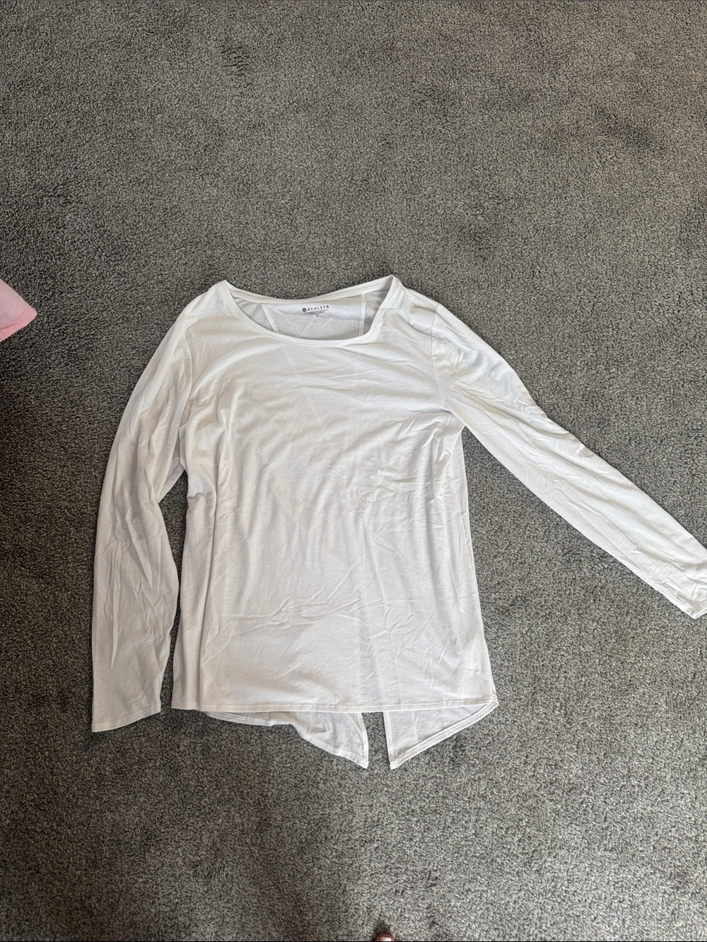 Athleta White Long Sleeve Scoop Neck Tee
